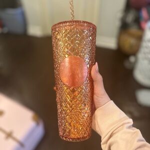 brand new starbucks holographic peach tumbler